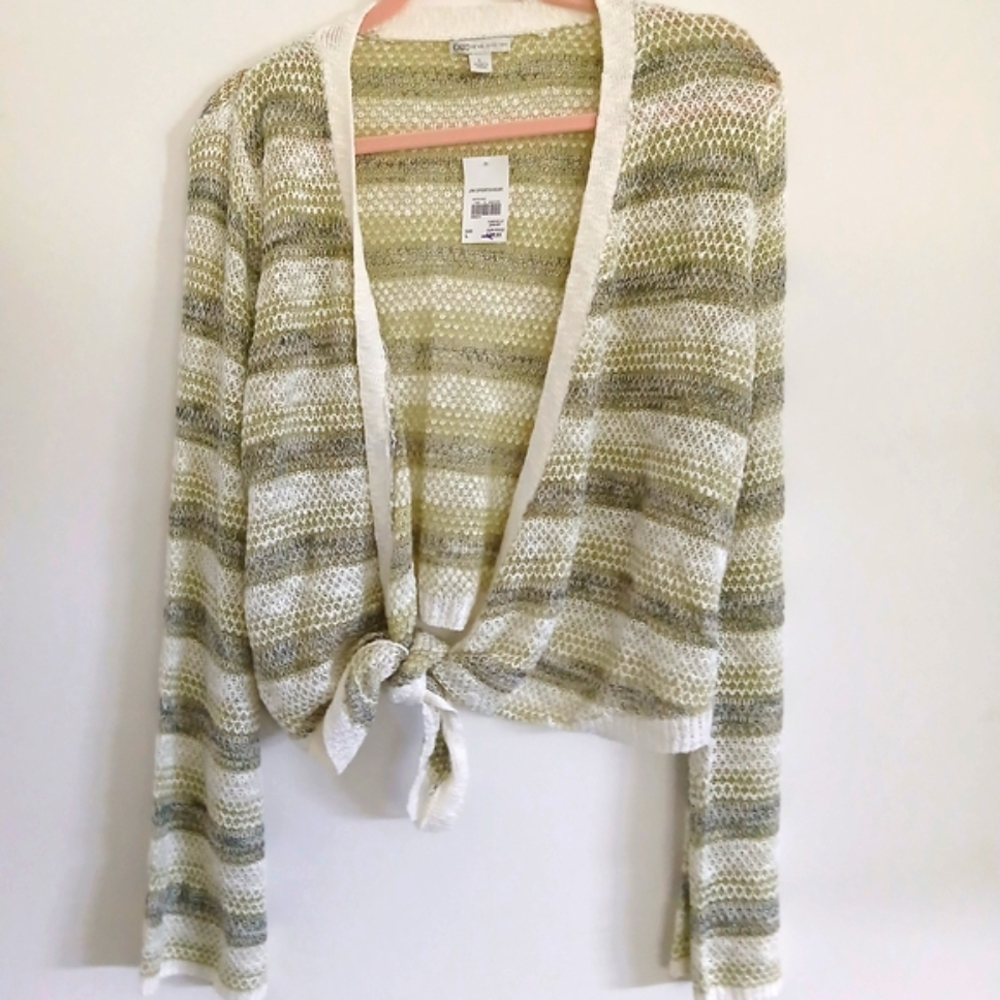 Cato Olive and Cream Striped Cardigan